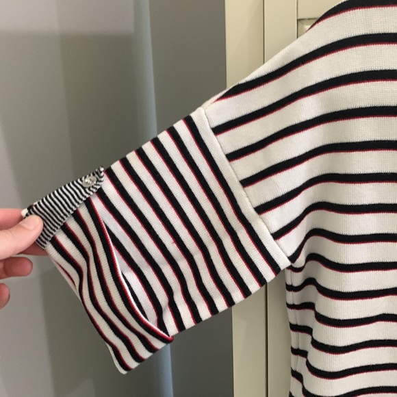 Black and White Striped Sweater T-Shirt - Picture 2 of 4